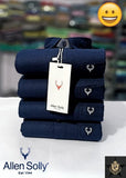 Combo of 2 Men's Solid Cotton Blend Shirt White/ Navy Blue