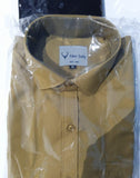 Khaki Cotton Solid Full Sleeves Men's Casual Shirt