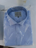 Sky Blue Men's Solid Cotton Formal Shirt